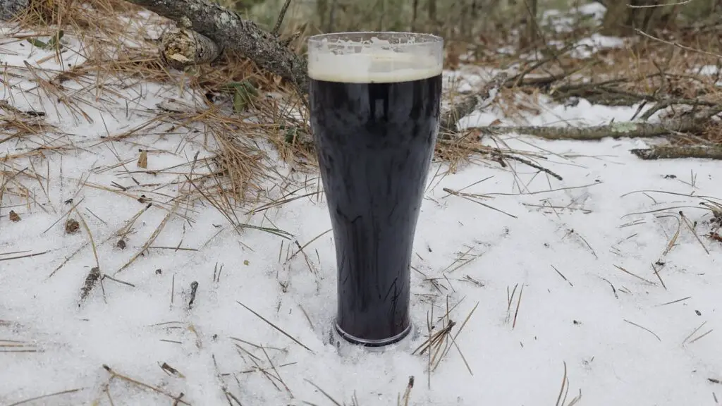 This dark, rich, malty beer is awesome when it's cold and snowy